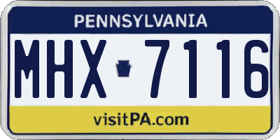PA license plate MHX7116