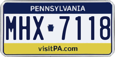 PA license plate MHX7118