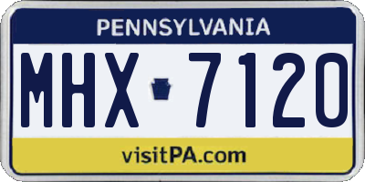 PA license plate MHX7120