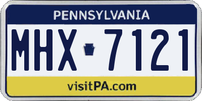 PA license plate MHX7121