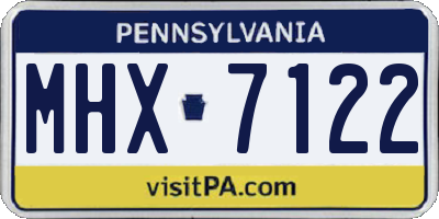 PA license plate MHX7122