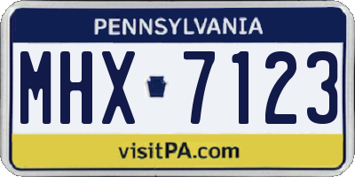 PA license plate MHX7123