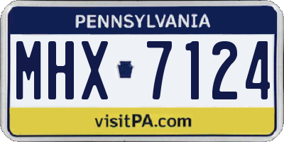 PA license plate MHX7124