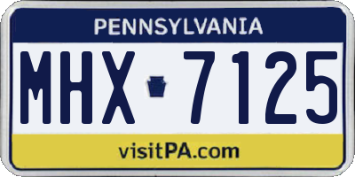 PA license plate MHX7125