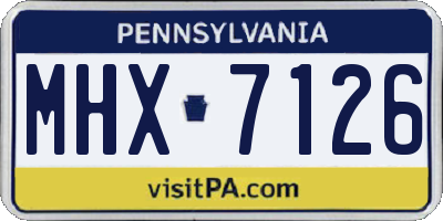 PA license plate MHX7126