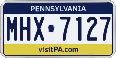 PA license plate MHX7127