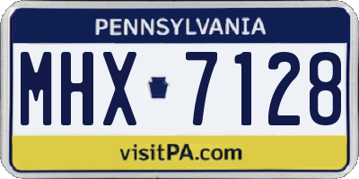 PA license plate MHX7128