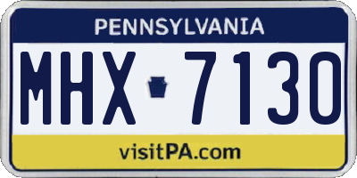 PA license plate MHX7130