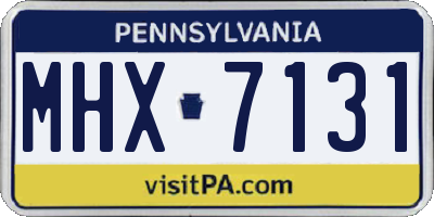PA license plate MHX7131