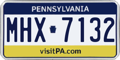 PA license plate MHX7132