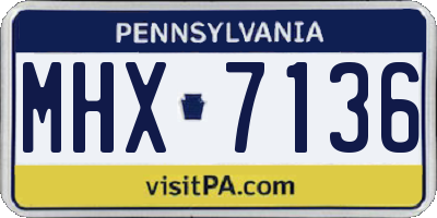 PA license plate MHX7136
