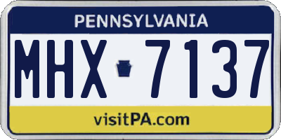 PA license plate MHX7137