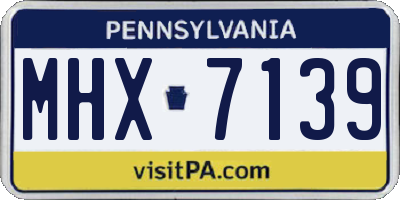 PA license plate MHX7139