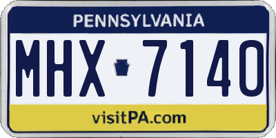 PA license plate MHX7140