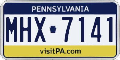 PA license plate MHX7141