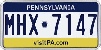 PA license plate MHX7147