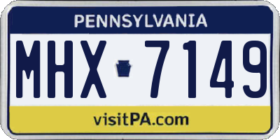 PA license plate MHX7149