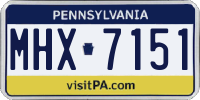 PA license plate MHX7151