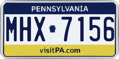 PA license plate MHX7156