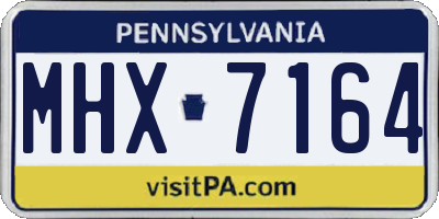 PA license plate MHX7164