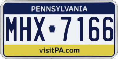 PA license plate MHX7166