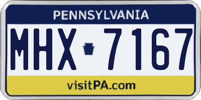 PA license plate MHX7167