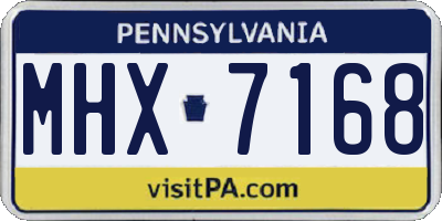 PA license plate MHX7168