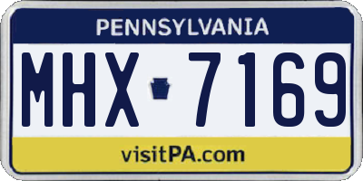 PA license plate MHX7169