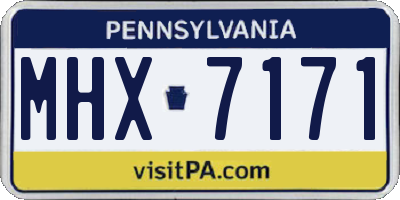 PA license plate MHX7171