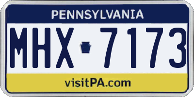 PA license plate MHX7173