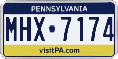 PA license plate MHX7174