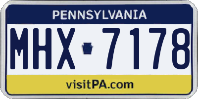 PA license plate MHX7178