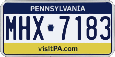PA license plate MHX7183