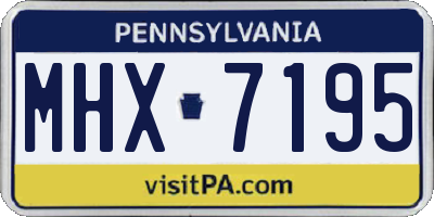 PA license plate MHX7195