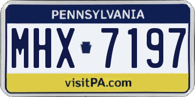 PA license plate MHX7197