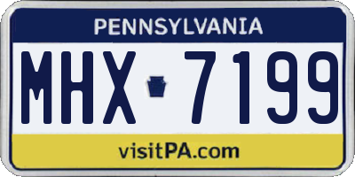PA license plate MHX7199