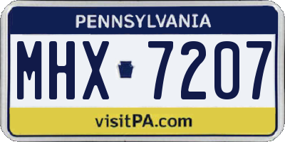 PA license plate MHX7207