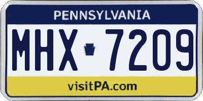 PA license plate MHX7209