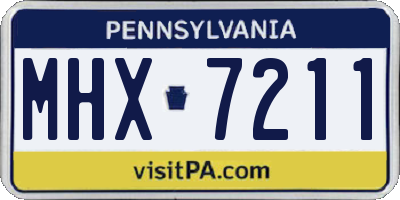 PA license plate MHX7211