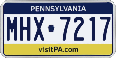 PA license plate MHX7217
