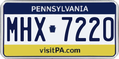 PA license plate MHX7220