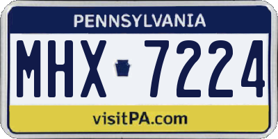 PA license plate MHX7224