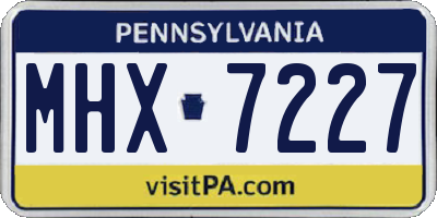 PA license plate MHX7227