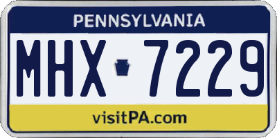 PA license plate MHX7229