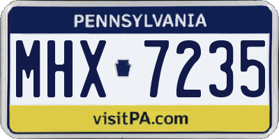 PA license plate MHX7235