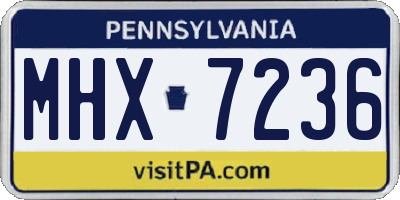 PA license plate MHX7236