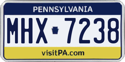 PA license plate MHX7238
