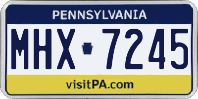 PA license plate MHX7245