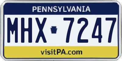 PA license plate MHX7247