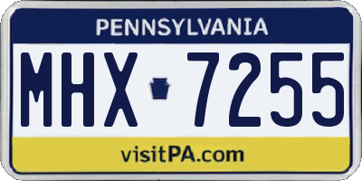 PA license plate MHX7255